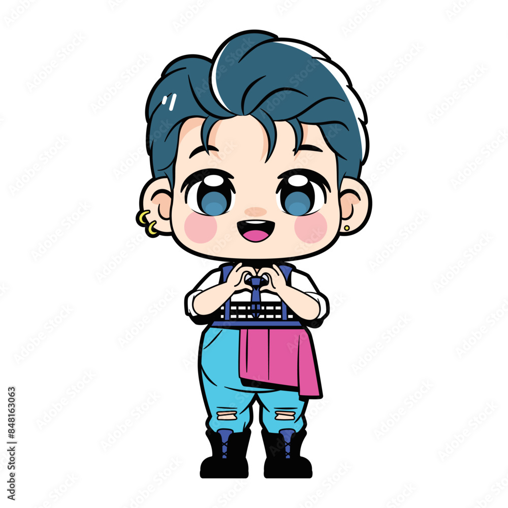 Vector Cute Character Boy Idol Kpop Cartoon Illustration Isolated Vector Cute Character Boy Idol Kpop Cartoon Illustration Isolated