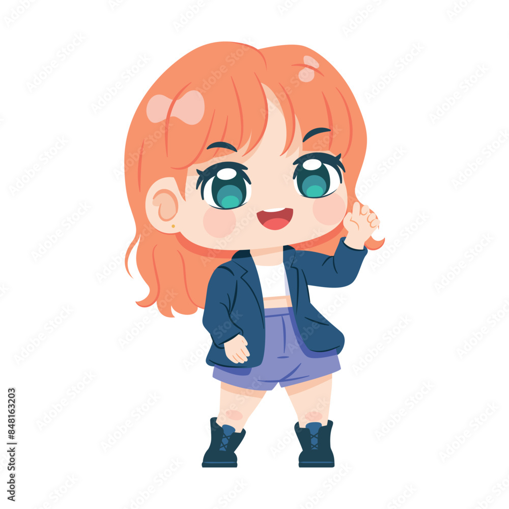 Vector Cute Character Girl Idol Kpop Cartoon Illustration Isolated Vector Cute Character Girl Idol Kpop Cartoon Illustration Isolated
