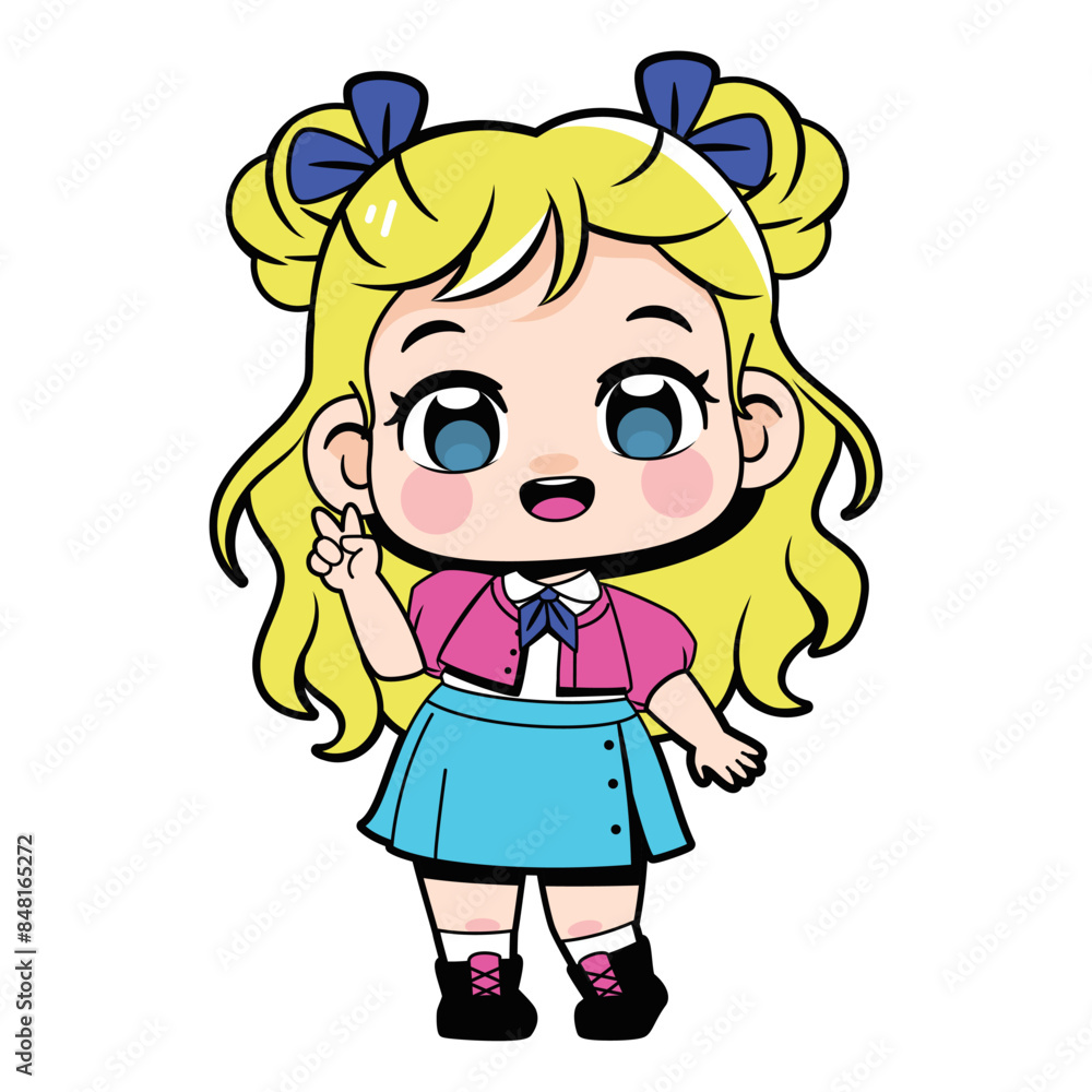 Vector Cute Kpop Girl Idol Cartoon Character Illustration Isolated Vector Cute Kpop Girl Idol Cartoon Character Illustration Isolated