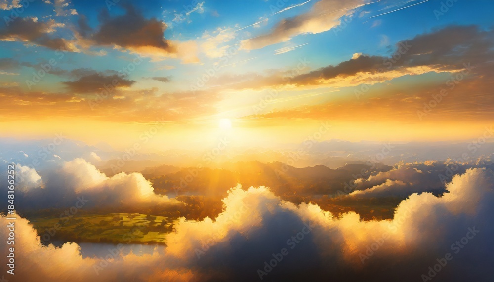 Obraz premium sunset from cloud scape