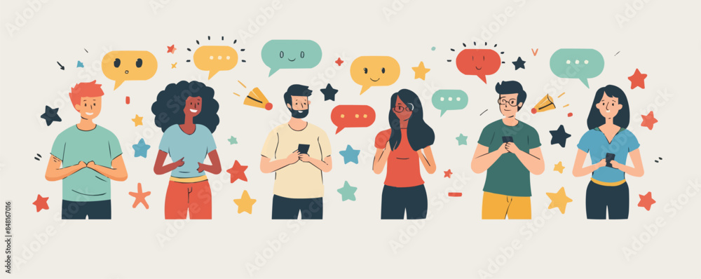 Customer feedback, testimonial, online survey concept. Group of people rating customer experience, writing review, leaving feedback. Vector flat minimalistic isolated illustration Customer feedback, testimonial, online survey concept. Group of people rating customer experience, writing review, leaving feedback. Vector flat minimalistic isolated illustration