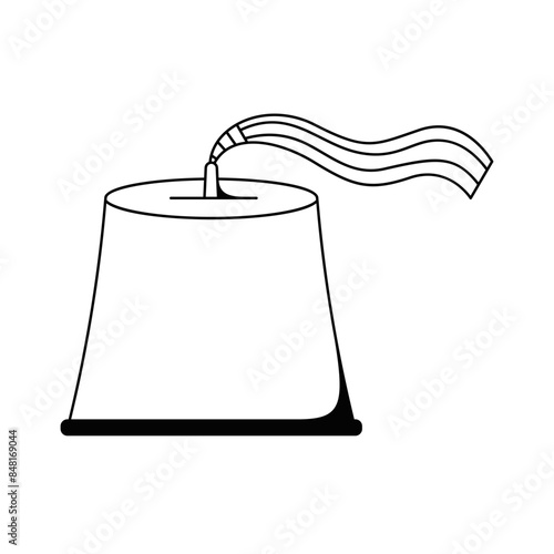 Vector Traditional Turkish Fez Hat Cartoon Illustration Isolated