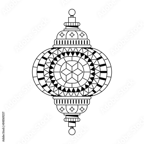 Vector Traditional Turkish Lantern Cartoon Illustration Isolated