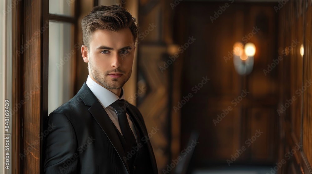 Male lawyer s photoshoot featuring a stylish and sophisticated young man in a black suit Male lawyer s photoshoot featuring a stylish and sophisticated young man in a black suit