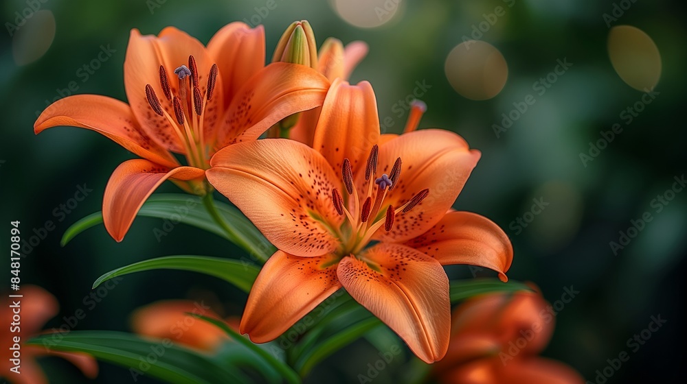 Fototapeta premium Close-Up of Vibrant Orange Lily Flower