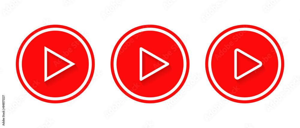 Play line icon with shadow. Streaming video concept Play line icon with shadow. Streaming video concept