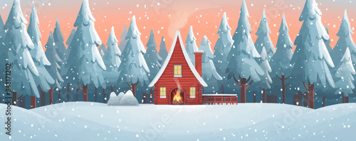 landscape with christmas tree