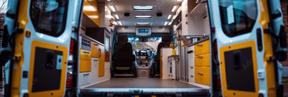 Inside View of a Modern Ambulance Vehicle Inside View of a Modern Ambulance Vehicle