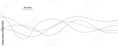 Wave lines vector illustration. Curve wave seamless pattern. Line art striped graphic template.
