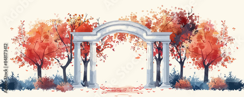 Wedding columns gate scribble Vector flat minimalistic isolated illustration