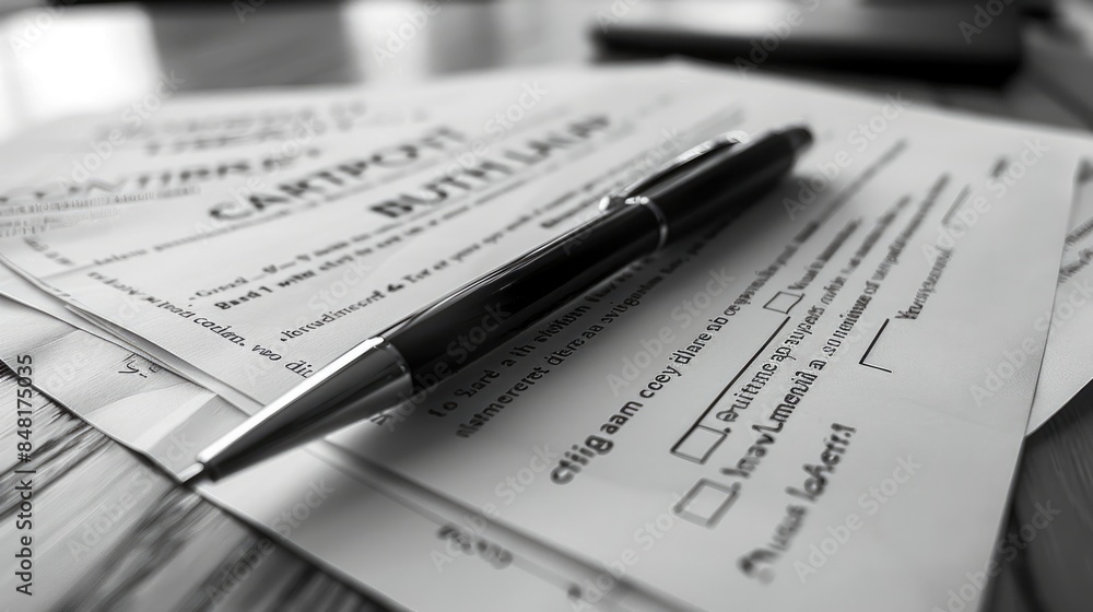 Close-Up of Contract Papers with Signature and Pen Close-Up of Contract Papers with Signature and Pen