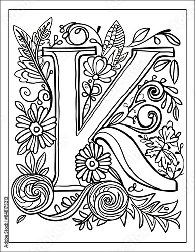 Wallpaper Mural Flowers Alphabet Coloring Pages  Torontodigital.ca