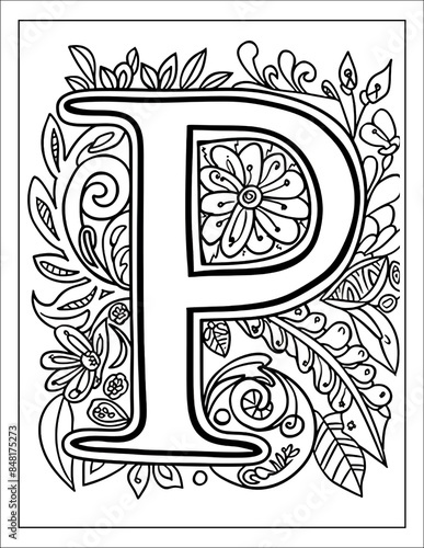 Wallpaper Mural Flowers Alphabet Coloring Pages  Torontodigital.ca