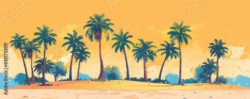 Date palm Vector flat minimalistic isolated illustration