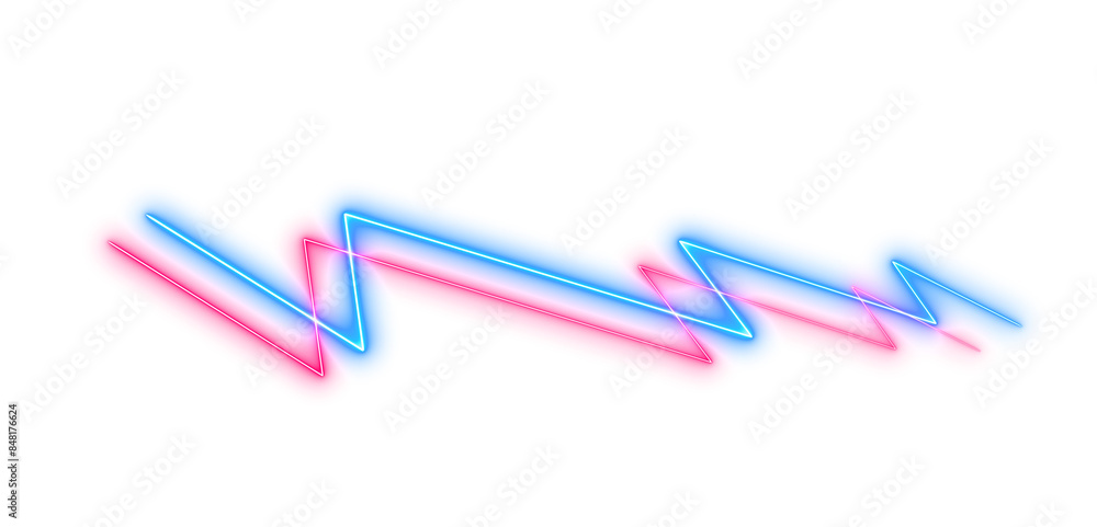 Abstract neon laser line zigzag retro style 80s Abstract neon laser line zigzag retro style 80s