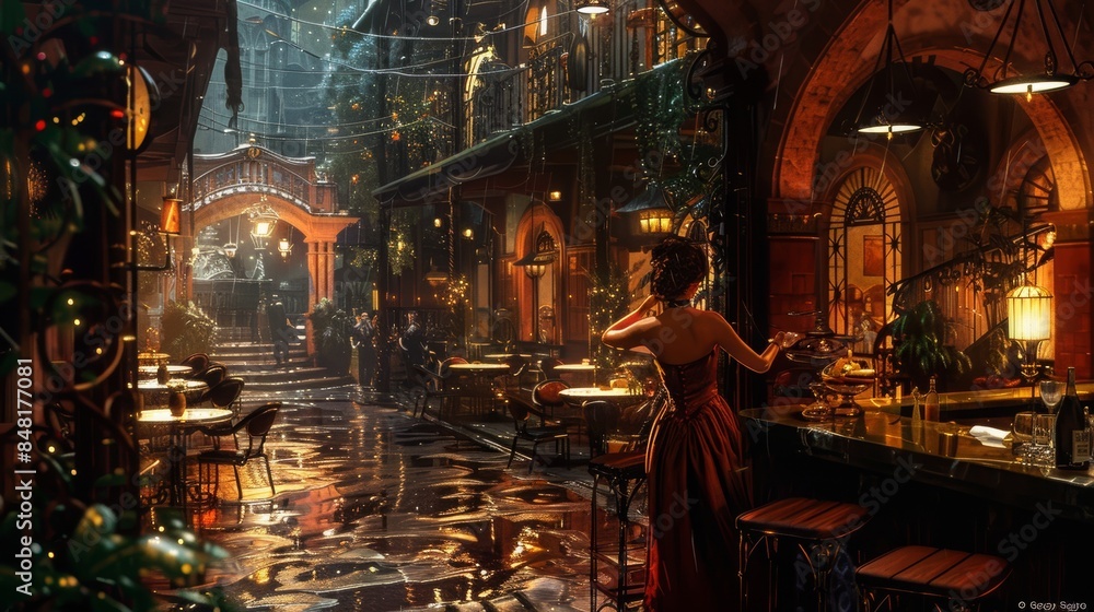 illustration belle epoque and jazz age background, 16:9 illustration belle epoque and jazz age background, 16:9