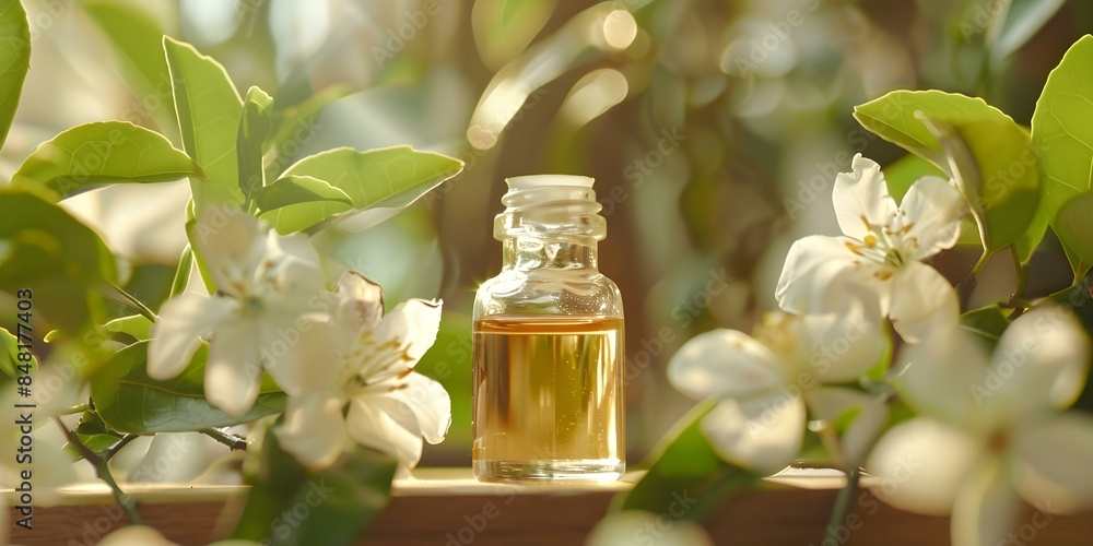 Neroli Essential Oil A Bottle of Natural Aromatherapy. Concept Neroli Essential Oil, Aromatherapy Benefits, Aromatic Elixir, Natural Beauty, Calming Citrus