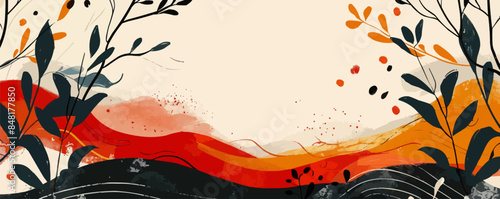 Elements organic shapes background hand drawn Vector flat minimalistic isolated illustration