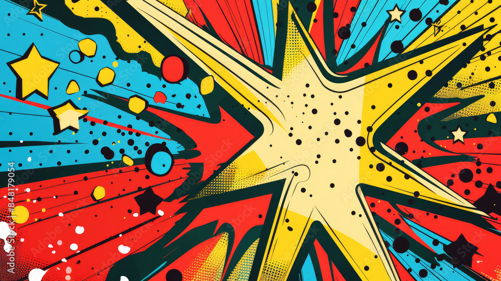 Fototapeta premium Classic And Colorful Pop Art Comic Background