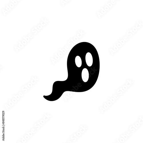 Flying ghost icon with Halloween theme  photo