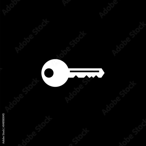 Key Icon simple isolated on black background