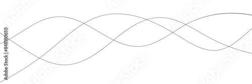 Thin line wavy abstract vector background. Curve wave seamless pattern. Line art striped graphic template. Futuristic technology concept. Vector illustration