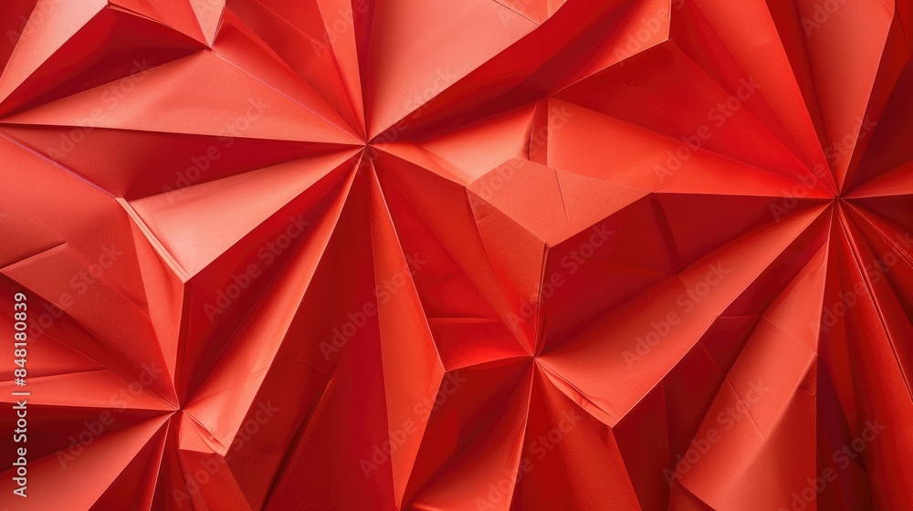 Crafting red folded paper art Crafting red folded paper art