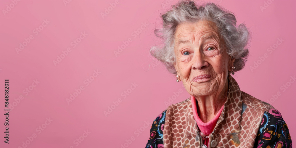 a Caucasian elderly person with a kind expression on a studio background a Caucasian elderly person with a kind expression on a studio background