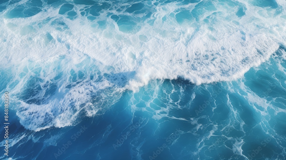Aerial view of the swirling waves of the river and the sea merging during high tide Aerial view of the swirling waves of the river and the sea merging during high tide
