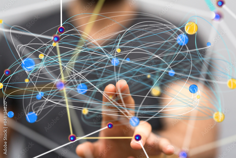 Global network. Blockchain. 3D illustration. Neural networks and artificial intelligence. Abstract Global network. Blockchain. 3D illustration. Neural networks and artificial intelligence. Abstract