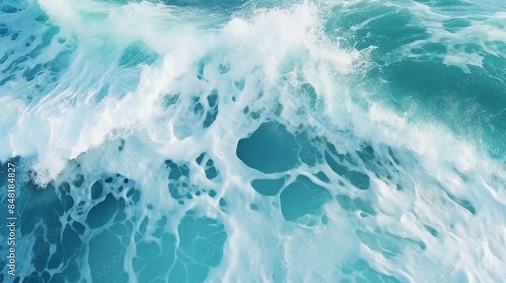 Fototapeta premium Abstract background. The power of nature showcased as the waves of the river and the sea collide during high tide