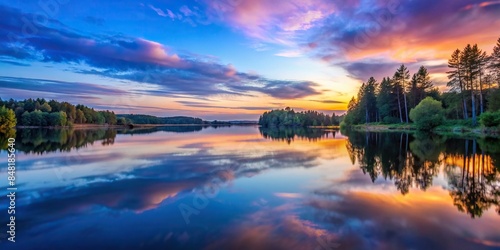 Quiet reflection of lakes at twilight, documentary photography, twilight, reflection, lakes, peaceful, serene, tranquil
