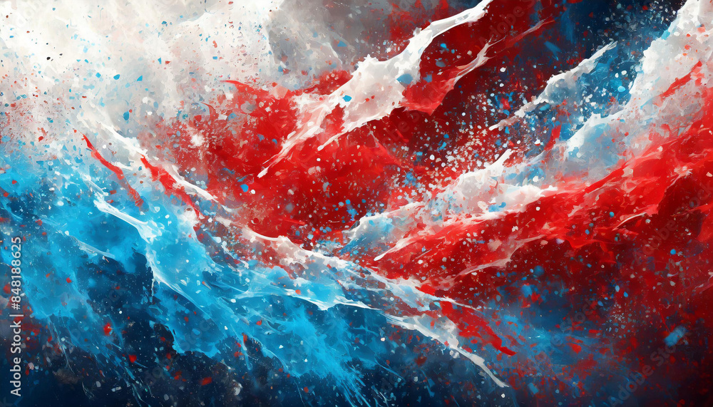 abstract background of dust and paint with the colors of the usa flag, patriotic background for celebrating independence day, president's day and elections abstract background of dust and paint with the colors of the usa flag, patriotic background for celebrating independence day, president's day and elections