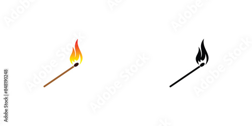 Creative match lighter logo design with modern style ,premium vector