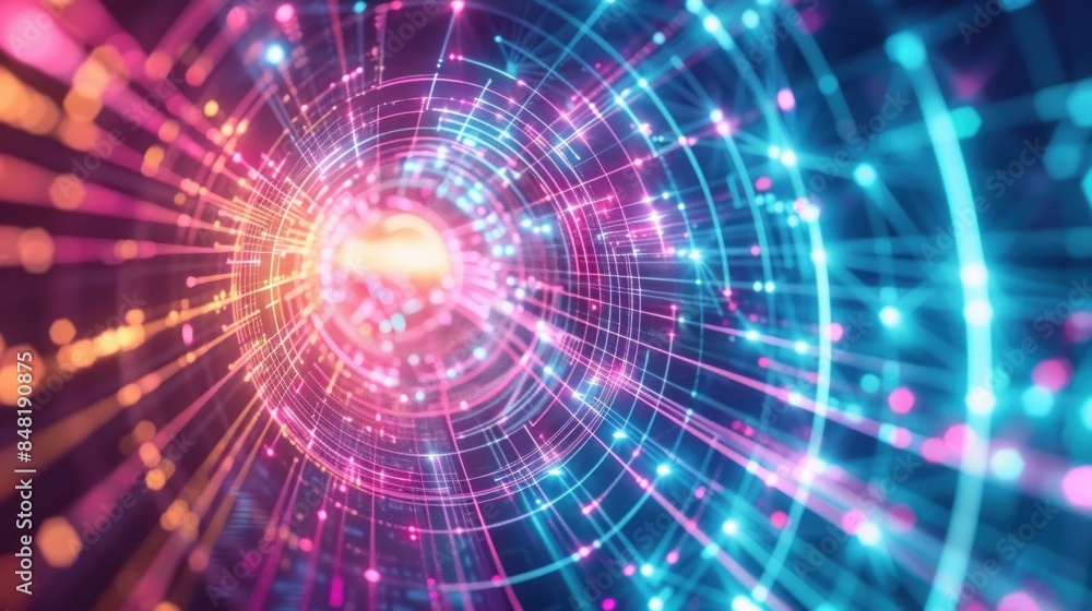 Abstract Circular Pattern of Intertwined Lights Abstract Circular Pattern of Intertwined Lights