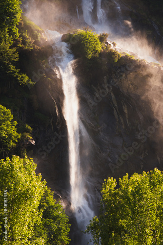 Waterfall called Cascade Acquafraggia Waterfalls in the Italian Alps. Piuro, Italy photo