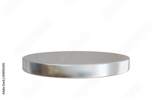 3d silver stage podium.