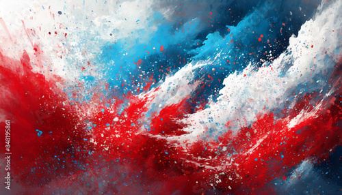 Wallpaper Mural abstract background of dust and paint red white and blue colors, patriotic texture wallpaper Torontodigital.ca