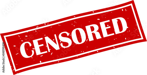 Censored square grunge stamp, Png vector illustration	