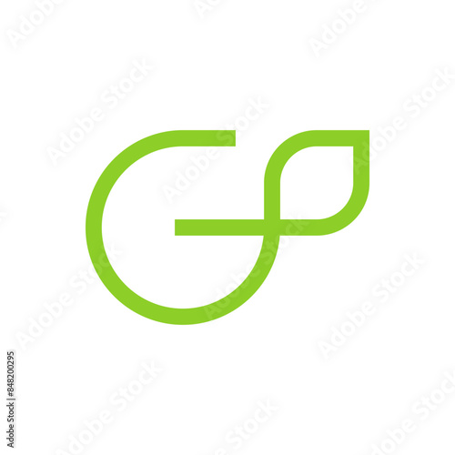 Letter G leaf minimal logo design