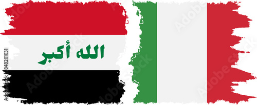Italy and Iraq grunge flags connection vector Free Download Italy and Iraq grunge flags connection vector - GFXLoad