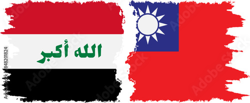 Free Download Taiwan and Iraq grunge flags connection vector - GFXLoad