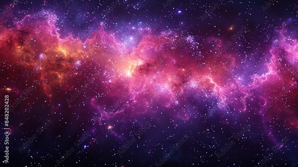 Naklejka premium Space nebula, 3D rendering, spherical panorama p 