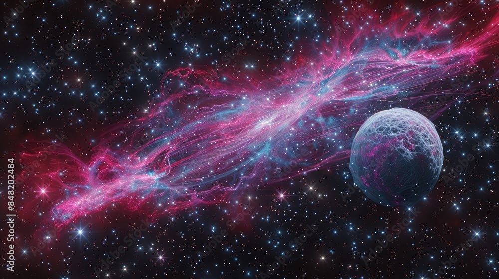 Space nebula, 3D rendering, spherical panorama Space nebula, 3D rendering, spherical panorama