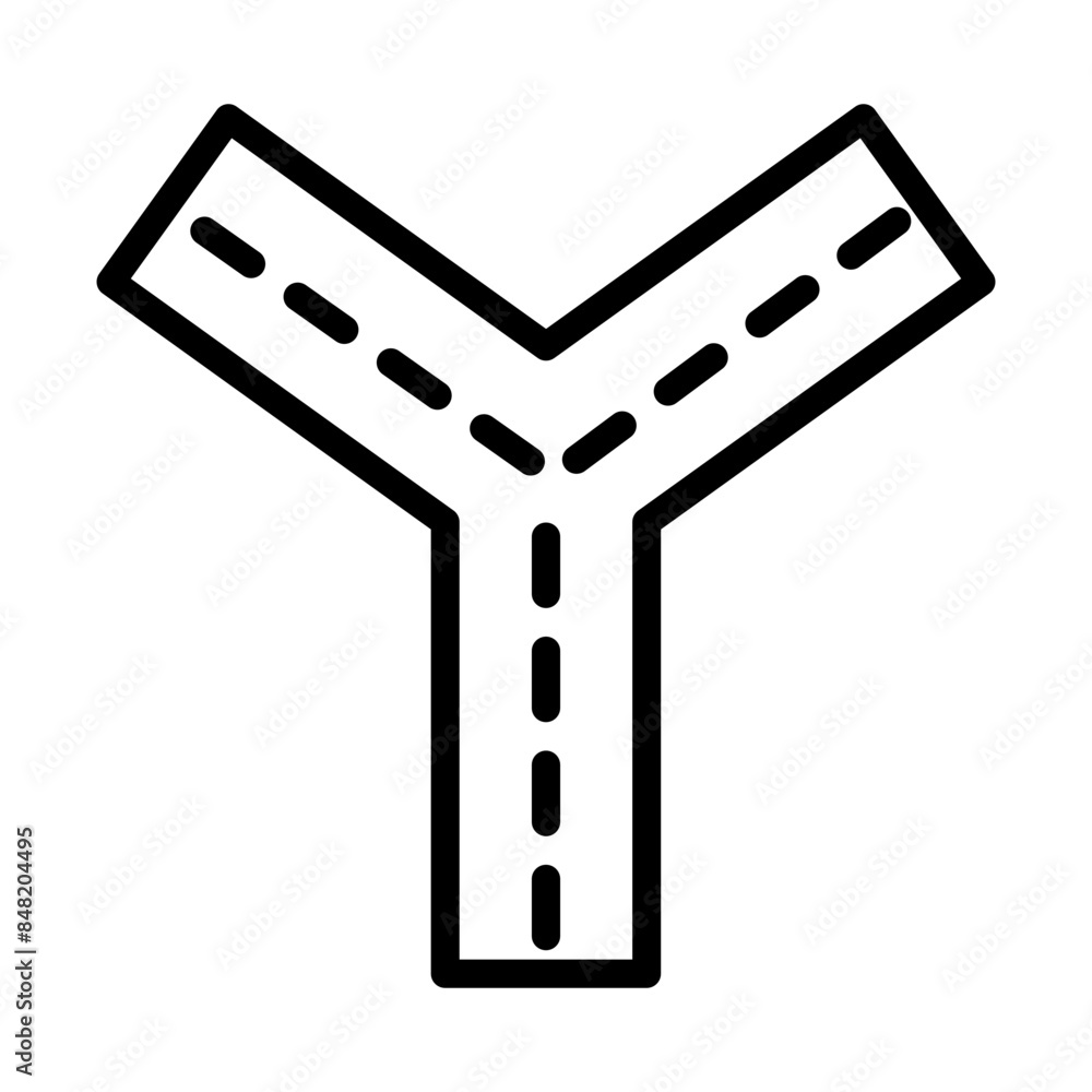 Road line icon. Way icon. Road icon isolated on white background. Transparent background, minimalist symbol. Vector images
