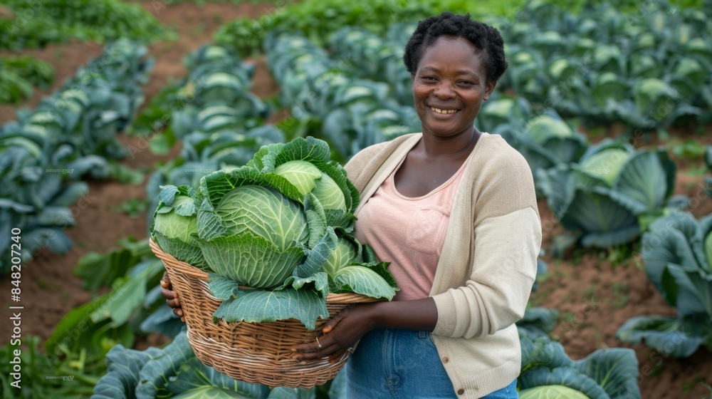 Obraz premium The farmer with basket