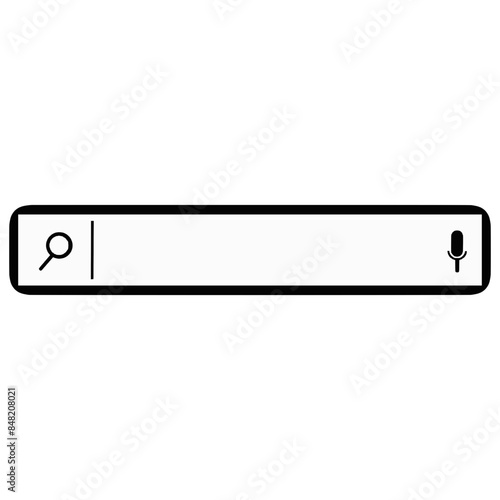 Search bar. Search bar and microphone. title border. computer window template 