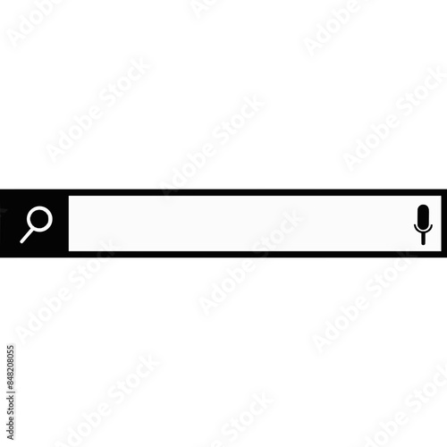 Search bar. Search bar and microphone. title border. computer window template 