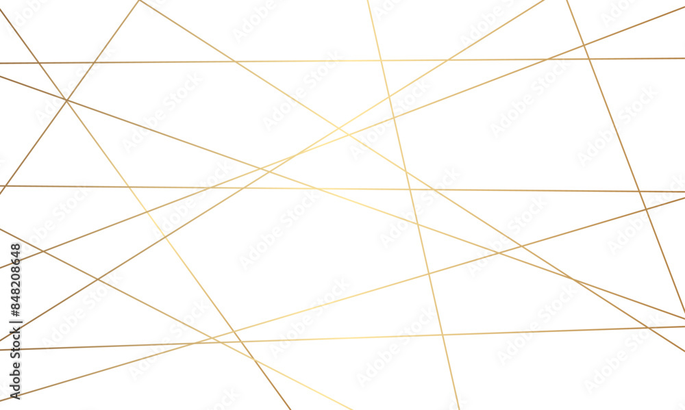 Obraz premium Abstract luxury seamless premium shiny golden random chaotic square and triangle lines on transparent background. Vector, illustration
