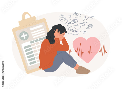 Anxiety isolated concept vector illustration.